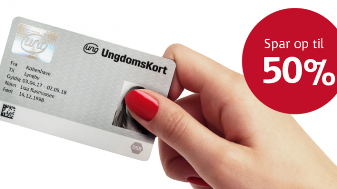 Ungdomskort fra DSB`s hjemmeside